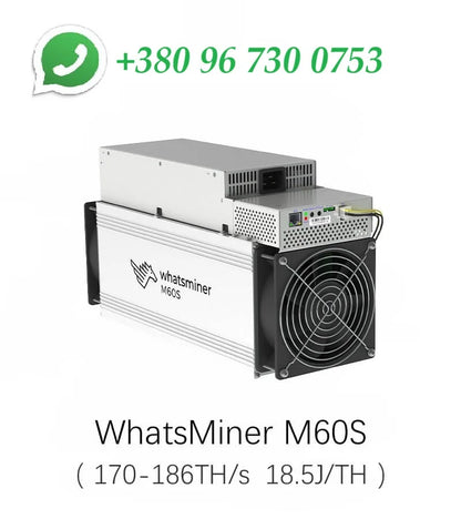 Buy 2 get 1 free WhatsMiner M60 166Th/s 3304W - Bitcoin Miner ALGO SHA256d 2024